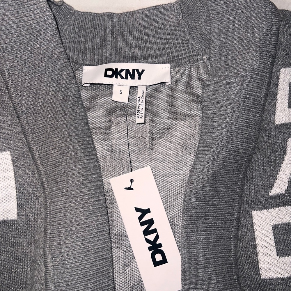 DKNY Light Gray Knit Cardigan
